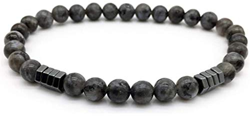 Pulabo Bracciali da uomo con perline geometriche semplici e classici Banglesmap convenienti, Pietra, Agata