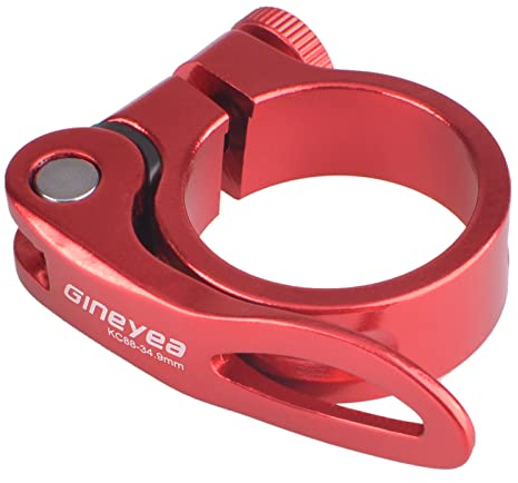 TRIWONDER Fahrrad Sattelkloben 28,6 mm 31,8 mm 34,9 mm, Sattelklemme Schnellspanner Sattelstütze Sattelstützenklemme für MTB und Rennrad (Rot, 34.9mm)