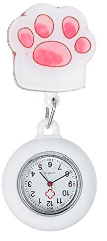 Infirmières Montre, Chat Patte en Forme Montre, Clip de Soins Infirmiers Montres, Montres de Poche Suspendu Broche pour Dame Adulte
