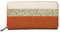 Portefeuille Femme Paillette Rayures Zippé - Porte-Cartes Monnaies Tout-en-Un Format Long - Wallet Compagnon Bandes Grande Capacité Similicuir Souple - Chic Elégant - Camel Doré