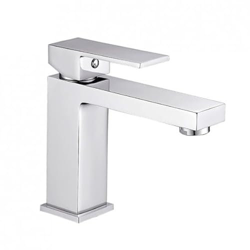 Robinet Mitigeur Lavabo Salle de Bain - Inox/Carré