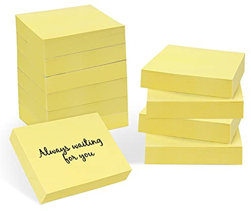 24 Stück Haftnotizen Pastell Gelb - 50 x 38mm Sticky Notes, Selbstklebende Haftnotizzettel Klebezettel bunt zettel farbig Notizblöcke für Büro Haus, 2400 Blatt insgesamt