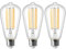 ZIKEY Vintage Edison Birne, 10W ST64 E27 LED Lampe, Ersetzt 100W, 1000LM Warmweiß 2700K, Nicht Dimmbar, AC220-240V, 3er Pack