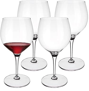 Villeroy & Boch Maxima Burgunderglas, 4er-Set, 790 ml, ? 22,5 cm, Rotweingläser aus Kristallglas, Klar, Spülmaschinengeeignet