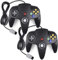 2 Pack N64 Controller, Classic Retro Wired N64 64 Bit Gamepad Joystick for Ultra 64 Video Game Console N64 System (Black+Black)