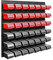 SimpleThing Lagersystem Werkstattregal | 78 x 78 cm | 42 stck. Box | Wandregal mit Stapelboxen - Wandplatten Extra Starke Schüttenregal Warkzeuglochwand Lagerregal Garage Regal (2)
