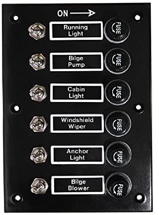 TOTMOX 12V/24V étanche 6 gangs voiture ON-OFF panneau de commutateur à bascule avec double prise USB chargeur voltmètre, adapté pour bateau marin yacht camping-car