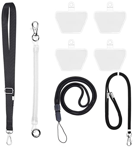 Eco-Fused Telefon-Schlüsselbänder - 4X verstellbare Crossbody, Hals, Handgelenk Strap und Dehnbarer Haltegurt, mit Telefon-Pads - Universal-Schlüsselbänder hält alle Smartphones