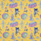 Kt KILOtela - Leinwandstoff, Digitaldruck, Polster, Kissen, Vorhänge, Halbpanama, Baumwolle, 100 cm Länge x 280 cm Breite, Rick und Morty - Orange, Rosa, Blau - 1 Meter