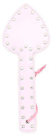 Yikoly Spanking Peitsche sex sm Leder mit Nieten Herz Flogger sex sm Erotic Fetisch Slave Flirt Gerte paddle Sex Spielzeug für Erwachsener-29 CM (Pink)
