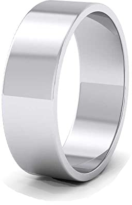 Treasure Bay 7mm Hochglanzpolierter Silberring, Bequeme Passform, Ehering für Damen und Herren