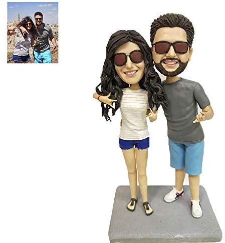 Personalisierte Wackelköpfe Figuren Custom Bobble Head Body Clay Wackelkopfpuppen Wackelkopffiguren Maßgeschneiderte lebensechte Porträtskulptur Denkmal Sammlerstück Geschenk für Liebhaber Freunde
