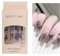 Jorun 48 Pcs Black Rose Press on Nails Long, Coffin Fake Nails Kit with Nail Glue and Tools, Glue on Nails Inked Butterfly on False Nails, Cool Artificial Gel Nails for Women, Variety Pack 48 ml