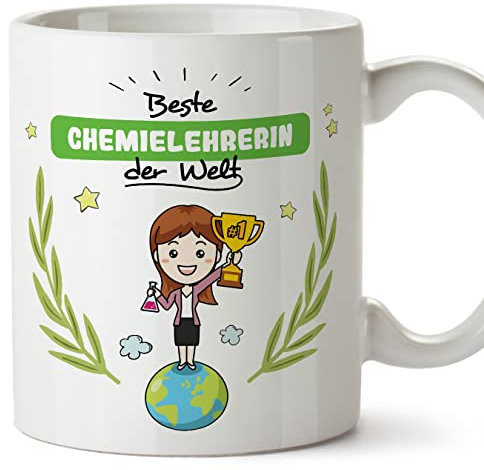 MUGFFINS Tazas para PROFESORA DE QUÍMICA mujer - En Alemán - Bester der Welt - 11 oz / 330 ml - Regalo original y divertido