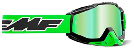 PRORACER FMF Powercore Occhiali da Motocross, Enduro, MTB, Sci, Snowboard, Supermotard, Offroad (Verde Iridium)