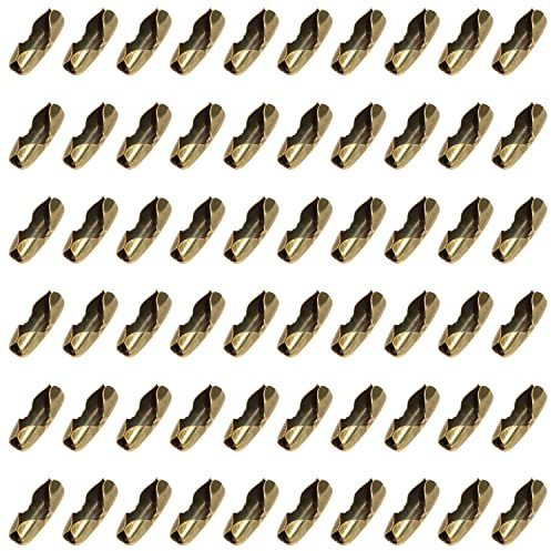 Shapenty Metal Bead Ball Chain Connector Clasp Bulk for Key Chain Necklace Pendant Jewelry Making DIY Craft Light Pulls and Beaded Chain Repairing, Fit for 2.4mm Bead Ball Chain, 200PCS (Bronze)