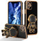 RALEAVO Compatible with iPhone 12 (6.1) Case with Cute Astronaut Kickstand Design Shockproof Plating Phone Case for iPhone 12-Black