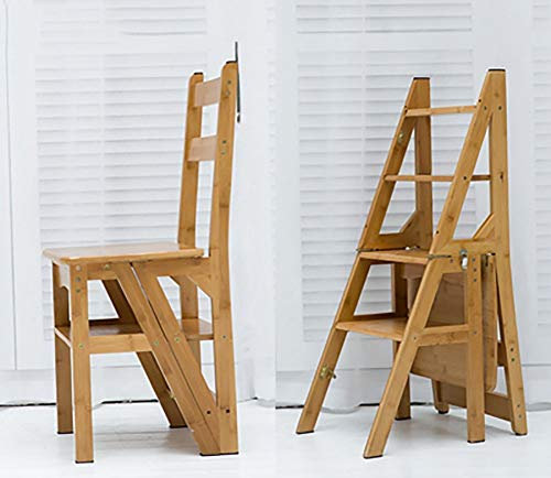 LEOSXA Escabeau en Bois, escabeau à Double Usage pour la Maison extérieure, escabeau de Chaise d'échelle, escabeau d'escalier, échelle de Stockage Multicouche, Support de Fleurs à Double