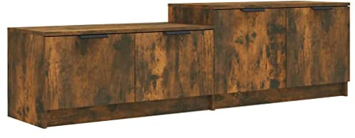 Meuble TV vidaXL Chêne Fumé 158,5x36x45 cm Bois d'ingénierie