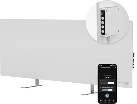 AENO Smart LED Infrared Panel Heater with WiFi 700W Energy Saving and Environmentally Friendly Infrared Heater Indoor Horizontal/Vertical Wall Mountable or Freestanding Reddot Winner 2023, White