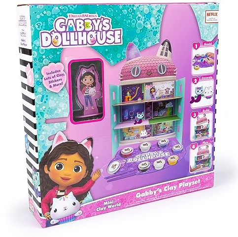 abeec Gabby's Dollhouse Modellierset, kreative Geschenke für Mädchen, lufttrocknender Ton und Modellierwerkzeuge, kreative Freizeit-Kits, Puppenhaus