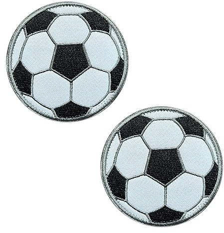 2 Stück Fußball Football Fun Symbol Bestickter Aufnäher Insignien Sport Symbolisch Patch mit Klett für Rucksäcke Kleidung Taschen Uniform Weste Jersey Patch Gesammelt