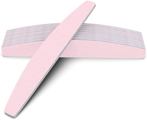 Red Ember Professional Nail Files | 12 Pcs Double Sided Emery Board | Nail Styling Tools for Natural, Gel, Acrylic Nails | Manicure & Pedicure Accessories | Coarse to Fine (Pink, Grit 180/180)