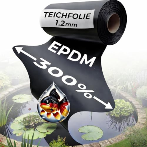 Black Forest Pond Shop TEICHFOLIE EPDM Folie 1.2mm 7,5mx8m Langlebige Teichabdichtung für Teich, Schwimmteich auch Ideal für Ihr Hochbeet im Garten UV- & Witterungsbeständig - 7,5x8 m
