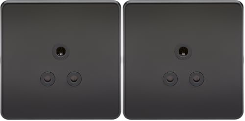 Knightsbridge SFAV5AMB Screwless 5A Unswitched Socket-Matt Black Insert (Pack of 2)