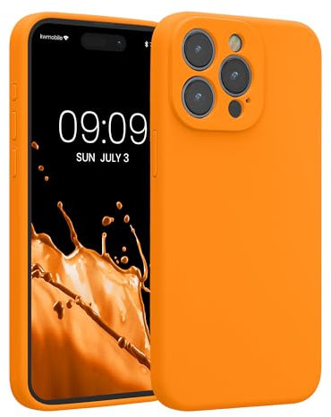 kwmobile Case Compatible with Apple iPhone 15 Pro Max Case - Slim TPU Silicone Phone Cover - Soft Touch Finish - Fruity Orange