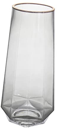 HOOTNEE Kreative Glasvase Mit Goldrand Dekorativer Blumenbehälter Für Tisch Und Büro Hohe Moderne Blumenvase Für Stilvolle Raumgestaltung Für Und Anlässe