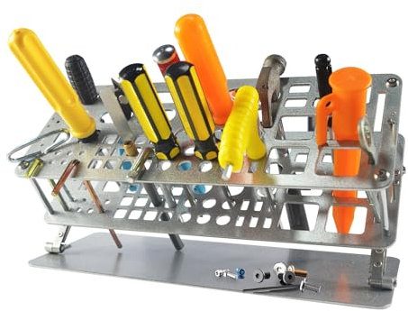 Magicrose 65 Holes Screwdriver Storage Rack,Adjustable Screwdriver Organizers,Portable Tool Box,Hand Tool Rest Repair Tool Shelf for Desktop Workshop Tools Tray Screwdriver Tweezer Brushes