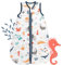 Schlummersack Schlafsack Baby Sommer 70 cm dünn Bambus-Musselin Meerestiere | Babyschlafsack Sommer 0.5 Tog 0-2 Jahre Unisex
