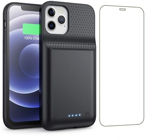 HETP Cover Batteria per iPhone 12/12 Pro (6,1), 10800mAh Cover Ricaricabile Custodia Batteria Cover Caricabatterie Portatile Battery Case, Batteria Ricaricabile Estesa per iPhone 12/12 Pro