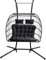 Samuel ALEXANDER Grey Luxury 2 Seater Double Hanging Egg Chair Garden Outdoor Swing Folding Cocoon Chair Rattan Garden Furniture Indoor & Outdoor Conservatory Furniture With Egg Chair Cover