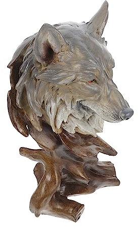 KITANDOVE 1 STK Adler-Kopf-verzierung Lebendiges Tiermodell Retro-tierskulptur Briefbeschwerer Tiere Wolf-dekor Tierspielzeug Strumpffüller Wohnkultur Filigranes Wolfskopf-Handwerk Feng Harz