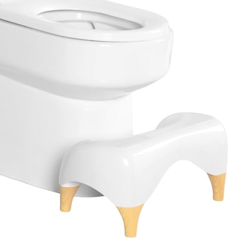 WASHIKU Tabouret de salle de bain, marchepied pour WC adulte et enfant pour une évacuation douce et rapide, réhausseur portable pour toilettes au design moderne, repose-pieds recommandé par les