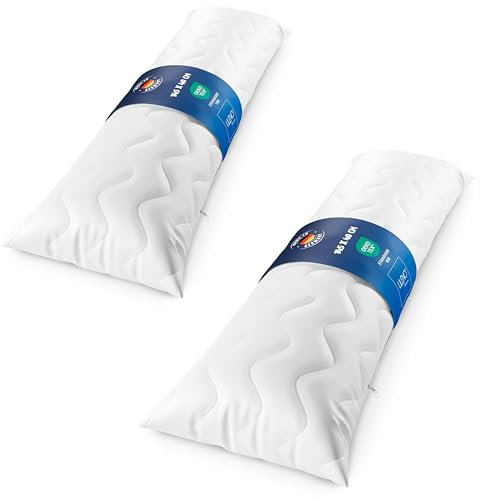 LILENO HOME Seitenschläferkissen 40x145 cm 2er Set (750 g Füllung) - Stillkissen - Seitenschläferkissen 40x145 cm für Schwangere u. Babys