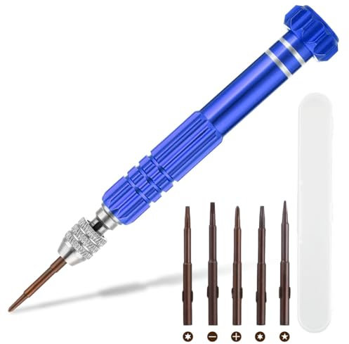 WUSJCOF Juego de mini destornilladores 5 en 1, Multifuncional Precision Screwdriver, (Blue)