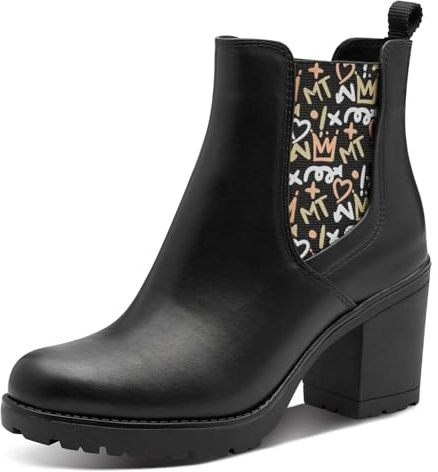 MARCO TOZZI Chelsea Boots da Donna con Tacco Largo Vegani