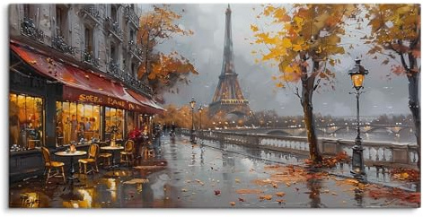 Paul Sinus 120x60cm Wandbild – Elegantes Paris, Romantische Atmosphäre und Eiffelturm-Kulisse