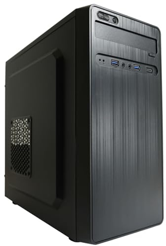 LC-POWER LC-2017MB Micro-ATX PC Gehäuse | Für Office Builds | Kompatibel mit Mini-ITX | Platz für 320 mm Grafikkarten | 3 Lüfter möglich | USB-C & USB 3.2 Front | Schwarz