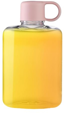 Botella de agua cuadrada – Botella de agua delgada de viaje de 360 ml, botella de agua pequeña | Botella de agua cuadrada portátil para deportes, botella de agua plana a prueba de fugas para