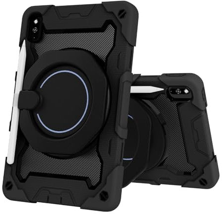 Funda para niños compatible con Huawei MatePad 10.4 2022/2020 lanzado 10.4 pulgadas 2022, funda de TPU resistente a prueba de golpes, funda protectora resistente con correa para el hombro zy (negro)