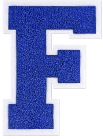 QianSiLi 6.0 Inch Chenille Iron On Letters for Clothes Varsity Letter Patches Embroidered Patch Iron On Patches for Clothing Jacket/Hoodie/Varsity (Blue,F)