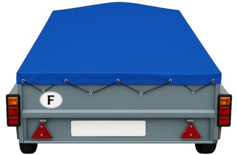 Bâche de Remorque LIDER Alicante 42211 – 156 x 106 x10 cm–PVC 640g/m² Étanche & Anti-UV–Housse Haute Résistance avec Oeillets et Sandow–Fabriqué en France-Plusieurs Coloris Disponible. (Bleu 5010)