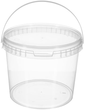 B2C Clear Plastic Storage Containers with Lids – Stackable, Durable & Reusable Tubs with Handles – Multi-Purpose Food, Pantry, Pet Feed & Household Organizer (3, Transparent, 2.5L)