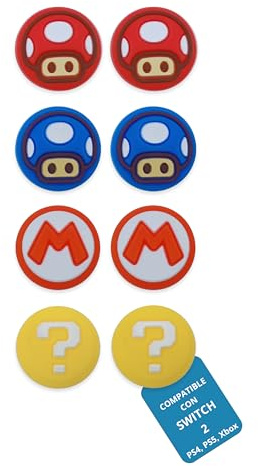 UtmostXP Poignées de pouce compatibles avec Nintendo Switch 2, protecteur de joystick, capuchons pour pouce pour Nintendo Switch 2, PS 4, PS5, Xbox (Mario 1)