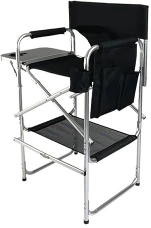 OPIGJUFD Klappbarer Regiestuhl Einfacher Leichtgewichtler 28 Zoll-Salon-hoher faltender Direktor-Stuhl-Aluminiummake-upstühle