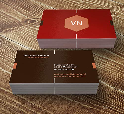 Business Visitenkarten - Online gestalten! Despri Design VK032, beidseitiger Druck, 100 Stück, glänzend (Rot)